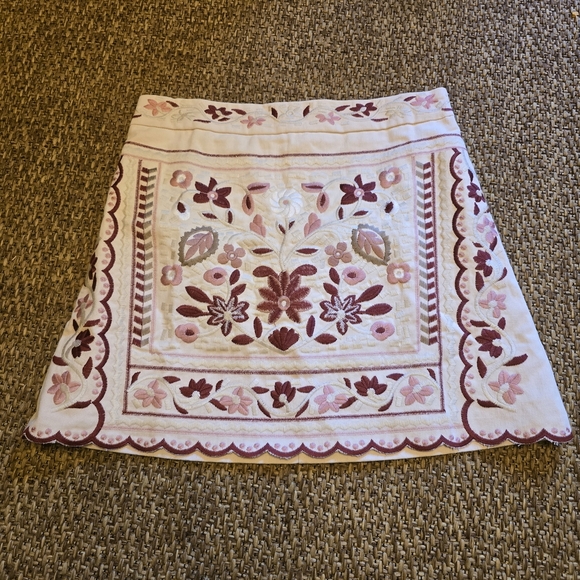 Valeria's Boutique Dresses & Skirts - Embroidered Floral Skirt - Pink and Cream